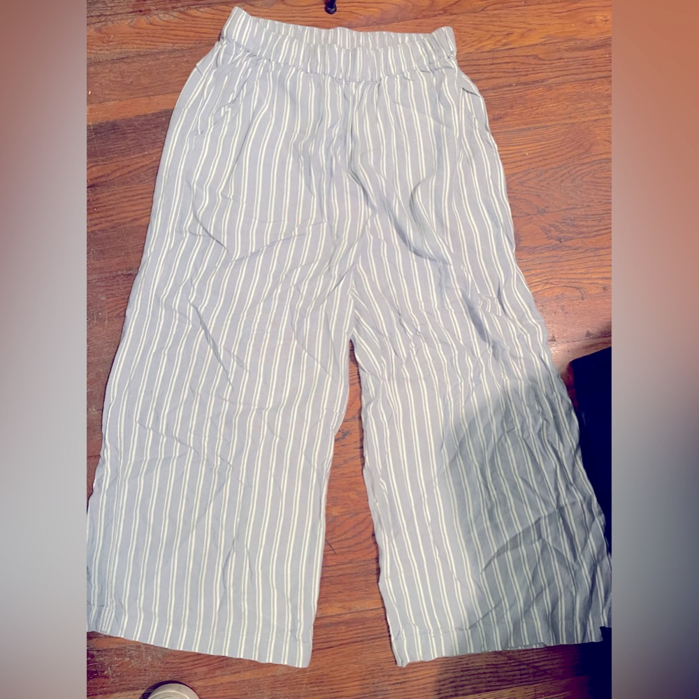 AE wide leg ankle linen pant
